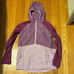 L.L bean Purple and Pink Hooded rain coat